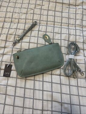 Joy Susan Sage Green Wristlet Clutch with Removable Straps